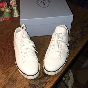 Women’s Prada Tennis Shoes White with Pink